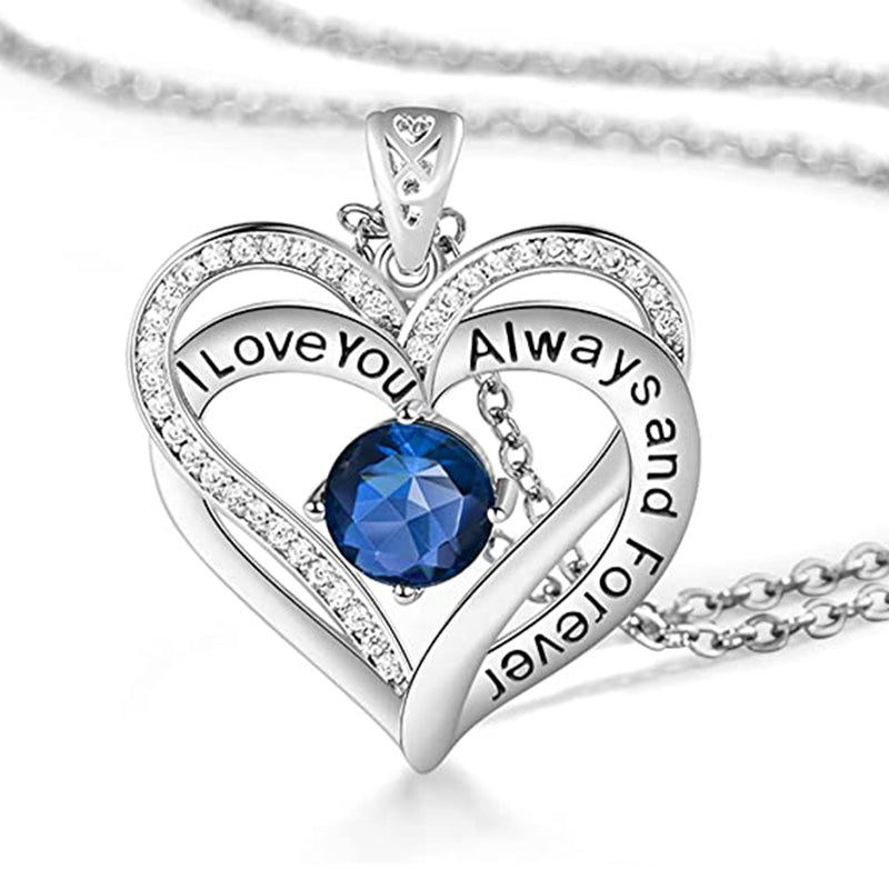 Forever Love Crystal Heart Pendant Necklace - Jewelry GIft for Your Loved One