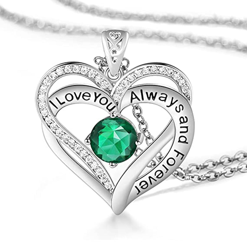 Forever Love Crystal Heart Pendant Necklace - Jewelry GIft for Your Loved One