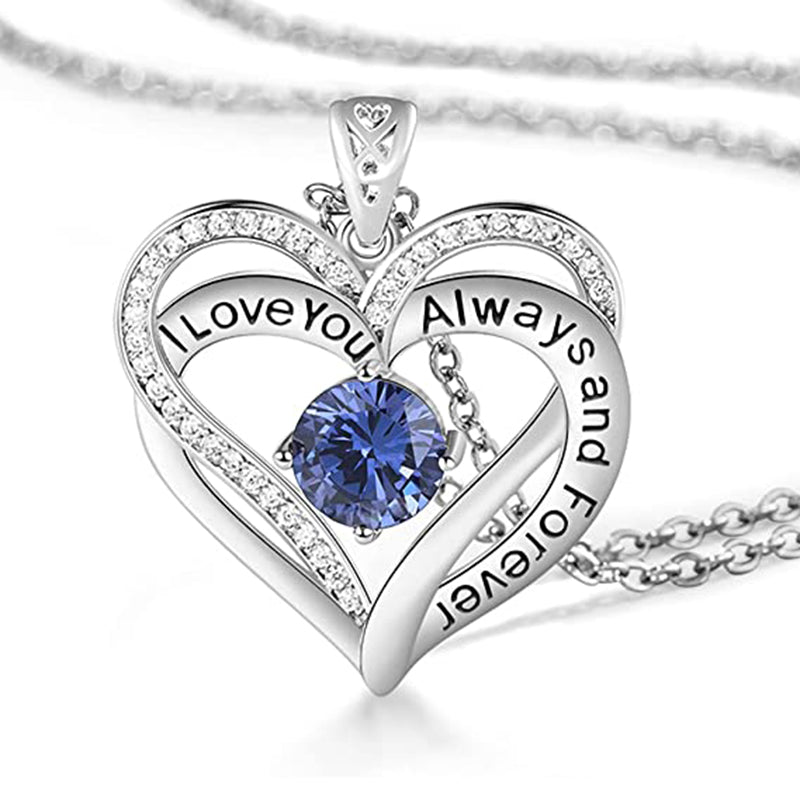 Forever Love Crystal Heart Pendant Necklace - Jewelry GIft for Your Loved One
