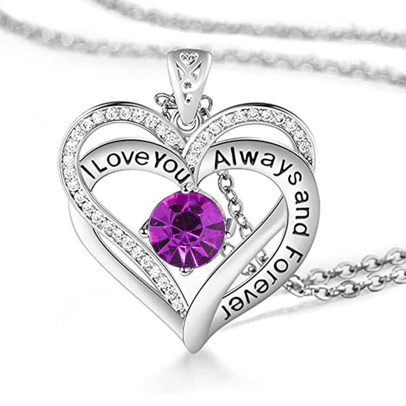 Forever Love Crystal Heart Pendant Necklace - Jewelry GIft for Your Loved One