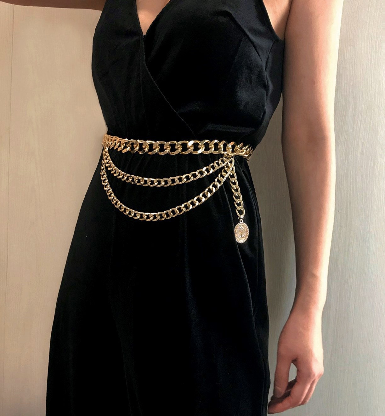 Vintage Waist Chain/Multi-Layered Belly Chain/Gold Belly Chain Birthday Gift/Adjustable Belt Silver-Gold/long distance relationship gift
