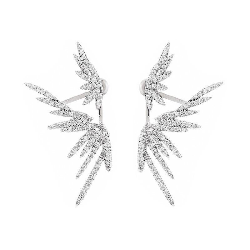 Angel Wings Irregular Back Hanging Earrings//Valentines Gift, Anniversary, Sister gift, Daughter, Mother's day gift, Gifts for her