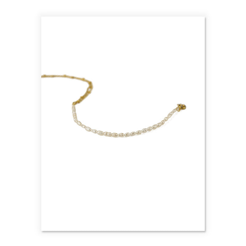 Duo Bead Fresh Water Pearl Anklet- Real Pearl Dainty