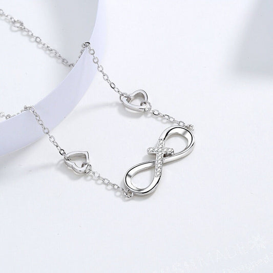 Fashion s925 sterling silver Infinity Cross Bracelet Valentines Gift, Anniversary, Sister gift, Daughter, Mother's day gift, Gifts for her