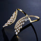 18k White Gold Plated Angel Wings Bracelet - Cubic Zirconia Luxury Bangle
